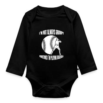 Baseball Baseball Lover Cadeau Jeu de baseball - Body Bébé bio manches longues - noir - Devant