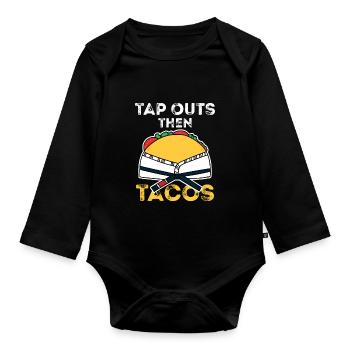 Tap Outs Tacos I BJJ Jiu Jitsu Brésilien - Body Bébé bio manches longues - noir - Devant