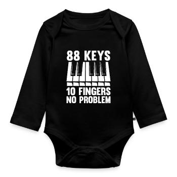 Lustiger Klavier Piano Flügel Spruch für Pianist - Baby Bio-Langarm-Body - Schwarz - Vorne