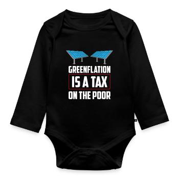 L’inflation verte est une taxe pour les pauvres Verts - Body Bébé bio manches longues - noir - Devant