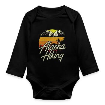 Alaska Randonnée Randonneurs Randonnée Nature - Body Bébé bio manches longues - noir - Devant