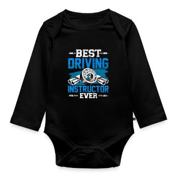 Bester Fahrlehrer Aller Zeiten Beruf Fahrschule - Baby Bio-Langarm-Body - Schwarz - Vorne