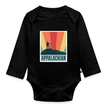 Appalachian Mountain Range Hiking Tours North America - Organic Longsleeve Baby Bodysuit - black - Front