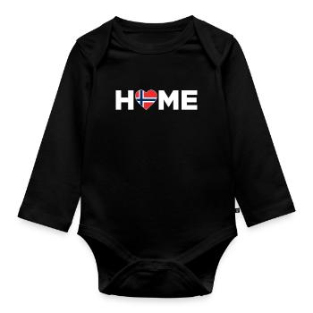 Norway Home Norway Flag Norway Love - Organic Longsleeve Baby Bodysuit - black - Front