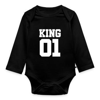 Partner Look Couple Partner Couple Couple Family - Organic Longsleeve Baby Bodysuit - black - Front