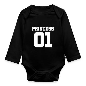Partner Look Couple Partner Couple Couple Family - Organic Longsleeve Baby Bodysuit - black - Front