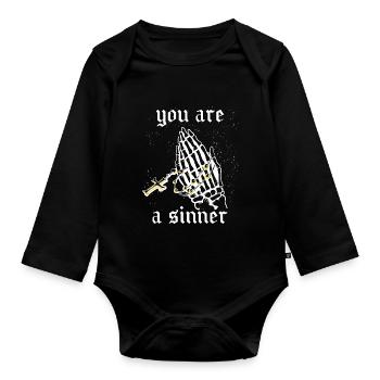 Occult Goth Gothic Punk Grunge - Organic Longsleeve Baby Bodysuit - black - Front