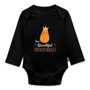 Je suis une belle pépite de poulet - Body Bébé bio manches longues - noir - Devant