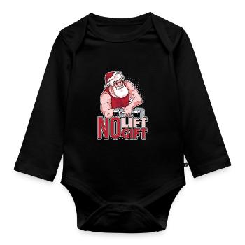 Christmas Workout Design for a Xmas Lifter Lover - Organic Longsleeve Baby Bodysuit - black - Front