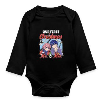 Marriage Xmas Design for a Married Couple - Baby Bio-Langarm-Body - Schwarz - Vorne