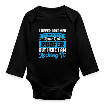 Bauarbeiter Dachdecker Geschenkidee - Baby Bio-Langarm-Body - Schwarz - Vorne