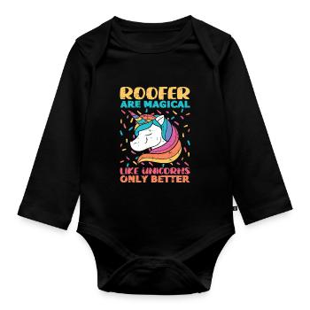 Bauarbeiter Dachdecker Geschenkidee - Baby Bio-Langarm-Body - Schwarz - Vorne