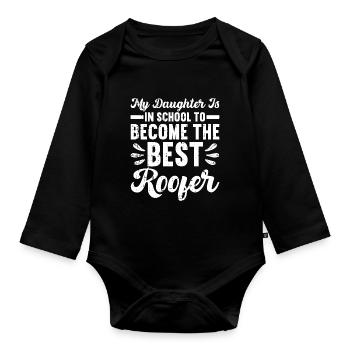 Bauarbeiter Dachdecker Geschenkidee - Baby Bio-Langarm-Body - Schwarz - Vorne