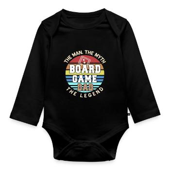 The Man The Myth The Legend Board Game DAD Present - Organic Longsleeve Baby Bodysuit - black - Front