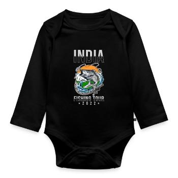 Circuit de pêche inde 2022 - Body Bébé bio manches longues - noir - Devant
