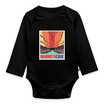 Mammoth Höhle Retro Nationalpark Souvenir Kentucky - Baby Bio-Langarm-Body - Schwarz - Vorne