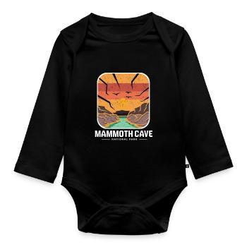 Nationalpark Mammoth Cave Kentucky Souvenir Höhle - Baby Bio-Langarm-Body - Schwarz - Vorne