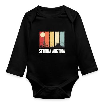Sedona Arizona National Park Cactus Souvenir Campin - Body Bébé bio manches longues - noir - Devant