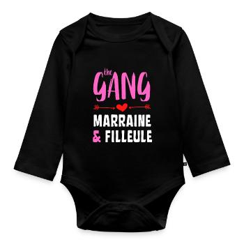 The Gang Marraine et Filleule - Body Bébé bio manches longues - noir - Devant