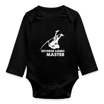 Backward Limbo Master Pole Vault - Organic Longsleeve Baby Bodysuit - black - Front