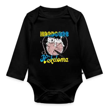 Hardcore Häkeloma - Baby Bio-Langarm-Body - Schwarz - Vorne