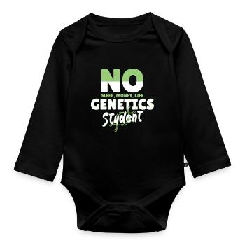 No Sleep Money Life Genetics Student - Organic Longsleeve Baby Bodysuit - black - Front