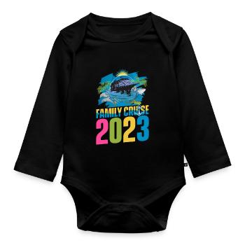 Cruising Vacation 2023 - Cruise Ship - Baby Bio-Langarm-Body - Schwarz - Vorne