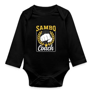 Sambo Trainer Martial Arts Martial Arts Training - Organic Longsleeve Baby Bodysuit - black - Front