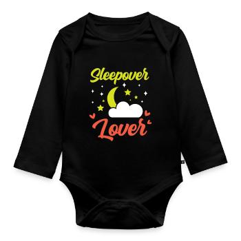 Amoureux de la nuit Hébergement Nuitée - Body Bébé bio manches longues - noir - Devant