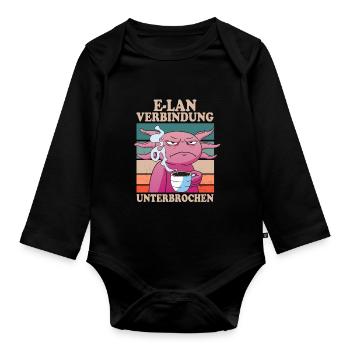 E-Lan Verbindung Unterbrochen Axolotl Fans - Baby Bio-Langarm-Body - Schwarz - Vorne