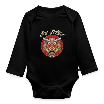Brasilianisches Jiu Jitsu und Grappling - MMA BJJ - Baby Bio-Langarm-Body - Schwarz - Vorne