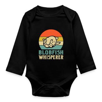 Blobfish Whisperer - Body Bébé bio manches longues - noir - Devant