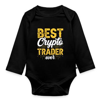 Meilleur crypto trader de tous les temps Trader Crypto - Body Bébé bio manches longues - noir - Devant