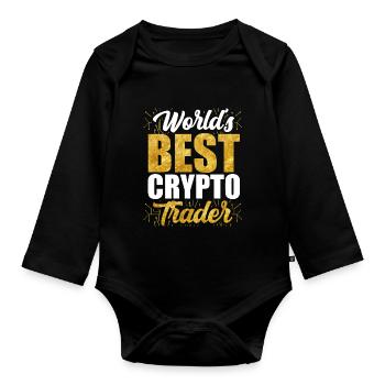 Weltbester Krypto Trader Trading Crypto Traden - Baby Bio-Langarm-Body - Schwarz - Vorne