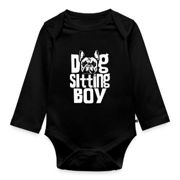 Dog Sitter Jeune Chien Assis Chien Assis Chien - Body Bébé bio manches longues - noir - Devant
