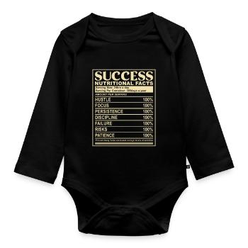 Success Funny Success Nutritional Table - Organic Longsleeve Baby Bodysuit - black - Front