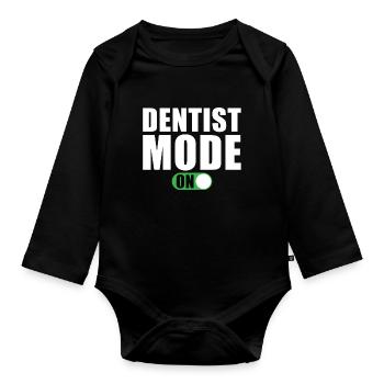 Mode dentiste à cadeau de dentiste drôle - Body Bébé bio manches longues - noir - Devant