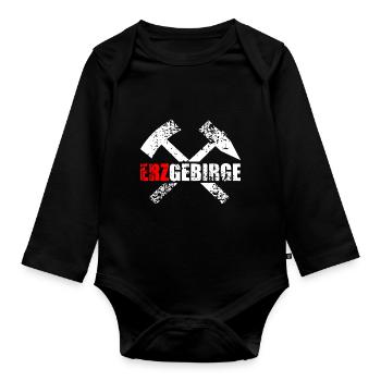 Erzgebirge Heimat Schacht - Baby Bio-Langarm-Body - Schwarz - Vorne