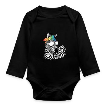 Autistic Tshirt Autimus Gift Asperger Children - Organic Longsleeve Baby Bodysuit - black - Front