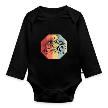 Motocross - Organic Longsleeve Baby Bodysuit - black - Front