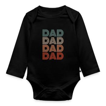 Vater Von Vier Kindern Vater Tag Papi Papa - Baby Bio-Langarm-Body - Schwarz - Vorne