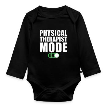 Physiotherapeuten Modus An - Baby Bio-Langarm-Body - Schwarz - Vorne