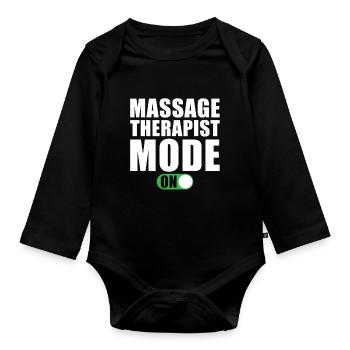 Mode Masseur activé - Body Bébé bio manches longues - noir - Devant