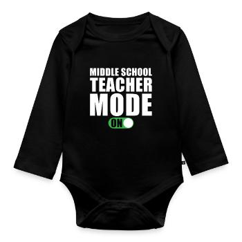 Realschule Mode enseignant An - Body Bébé bio manches longues - noir - Devant