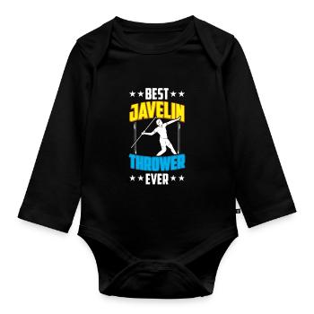 Bester Speerwerfer Aller Zeiten Speer Speerwerfen - Baby Bio-Langarm-Body - Schwarz - Vorne