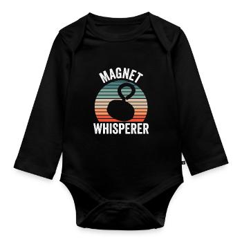 Magnet Whisperer Magnetic Fisher Pêche magnétique - Body Bébé bio manches longues - noir - Devant