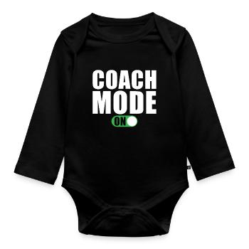 Trainer Mode A Coach - Organic Longsleeve Baby Bodysuit - black - Front