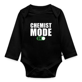 Chemist Mode On - Organic Longsleeve Baby Bodysuit - black - Front