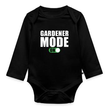 Gärtner Modus Ein - Baby Bio-Langarm-Body - Schwarz - Vorne