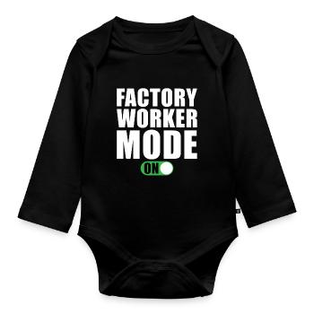 Fabrikarbeiter modus Ein - Baby Bio-Langarm-Body - Schwarz - Vorne
